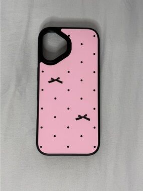 Pink Polka Dot Bow iPhone 17 Case - Slim Protective Cover